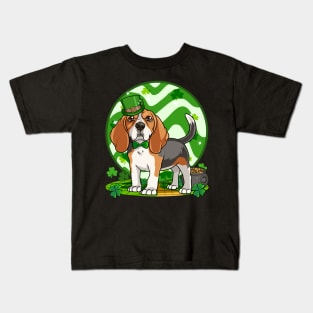 Beagle Leprechaun St Patricks Day Irish Dog Kids T-Shirt